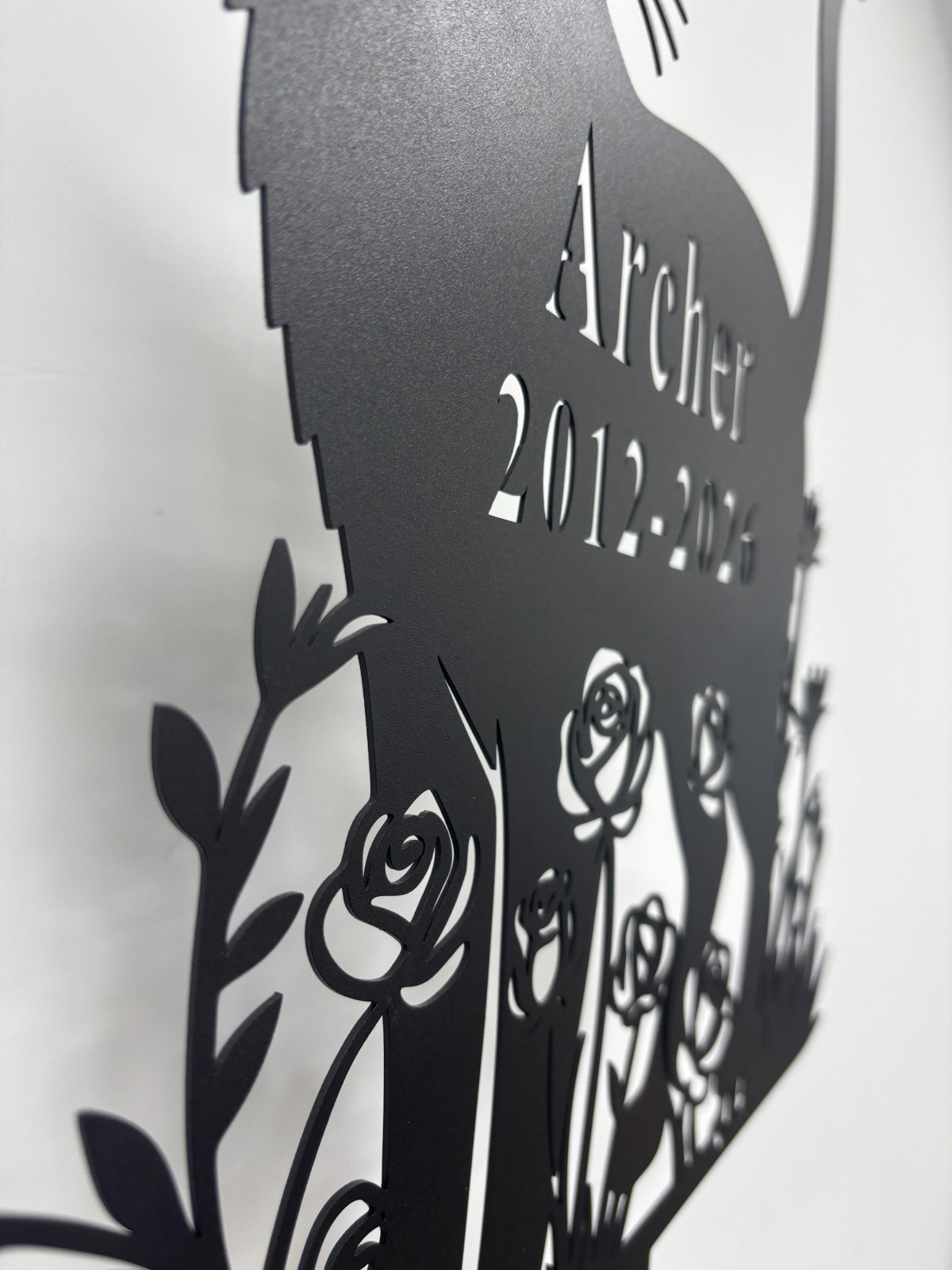 Personalized Cat Memorial Garden Stake Custom Metal Grave Marker Pet Loss Gift