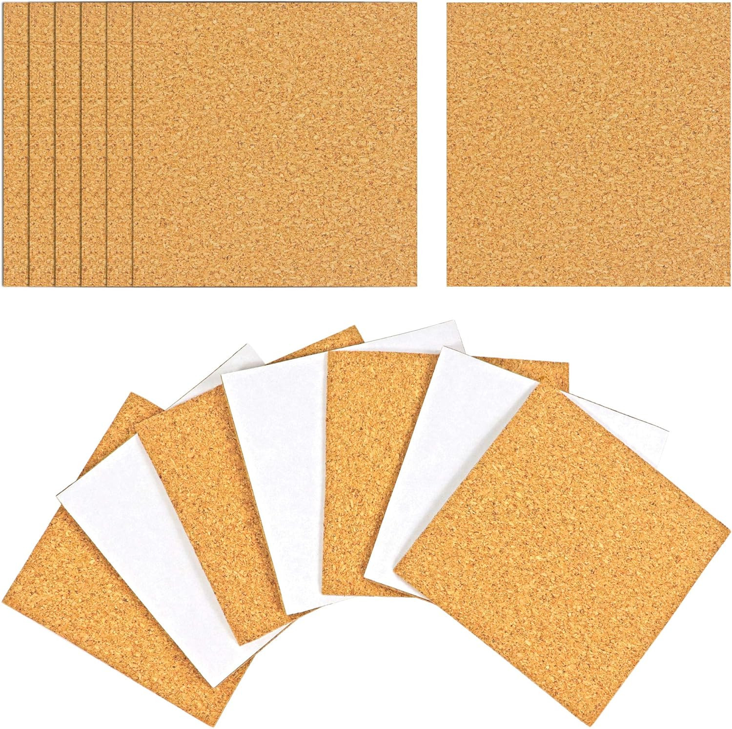 Self-Adhesive Cork Squares 4×4 Inches Cork Backing Sheets Cork Tiles Coasters