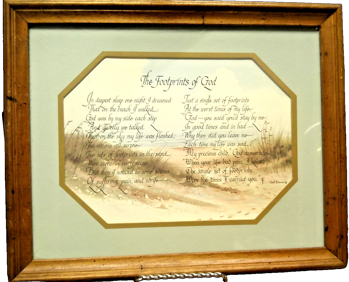 The Footprints of God CHRISTIAN Framed Print Beach Picture Matte- Ken Brown 369