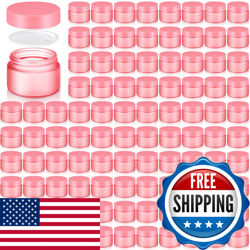 Domensi 100 Pcs 1 Oz Glass Jars Lids Bulk Round Glass Cosmetic Jars For Diy Lip