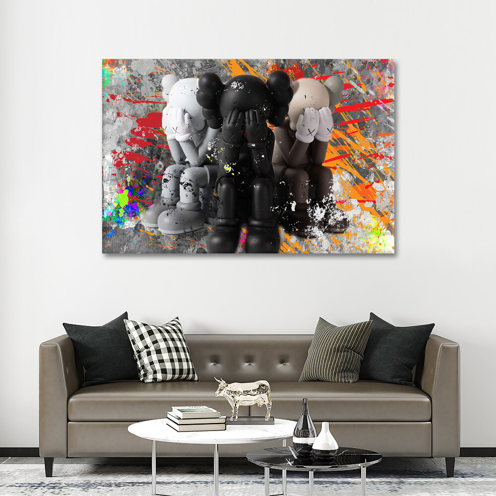 Cartoon Dolls Wall Art Canvas Print Ready To Hang Hypebeast Decor Pop Art Poster