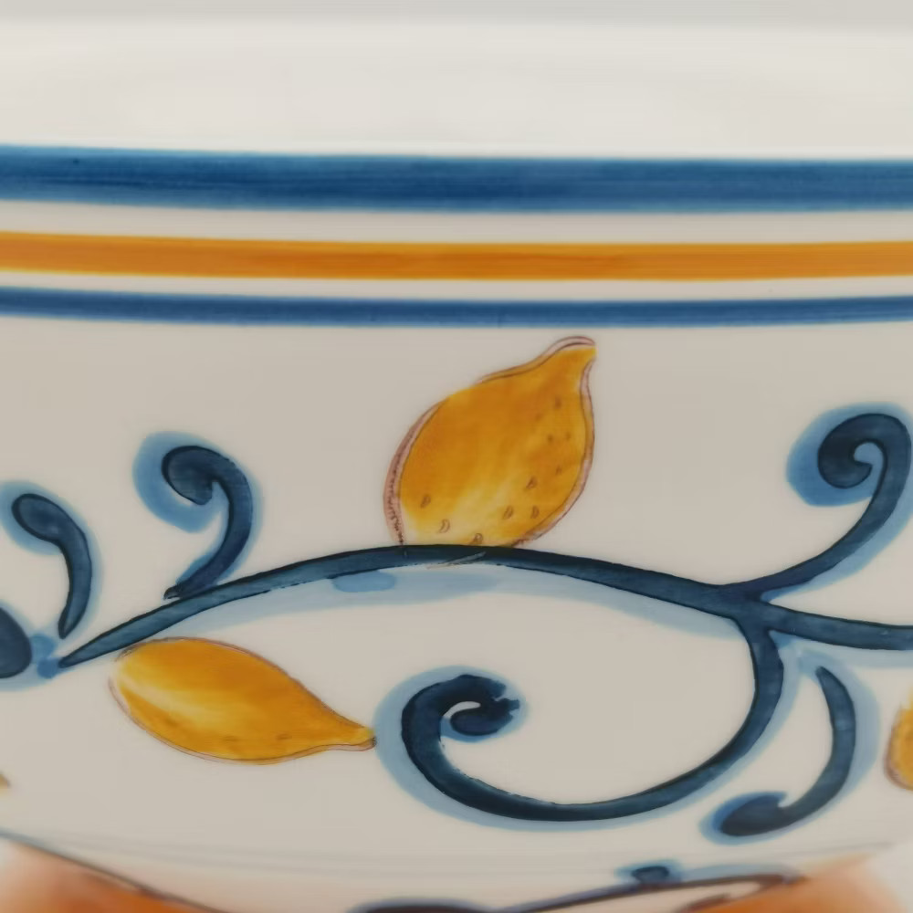 Muchoise Ceramic Decorative Bowl White/Blue