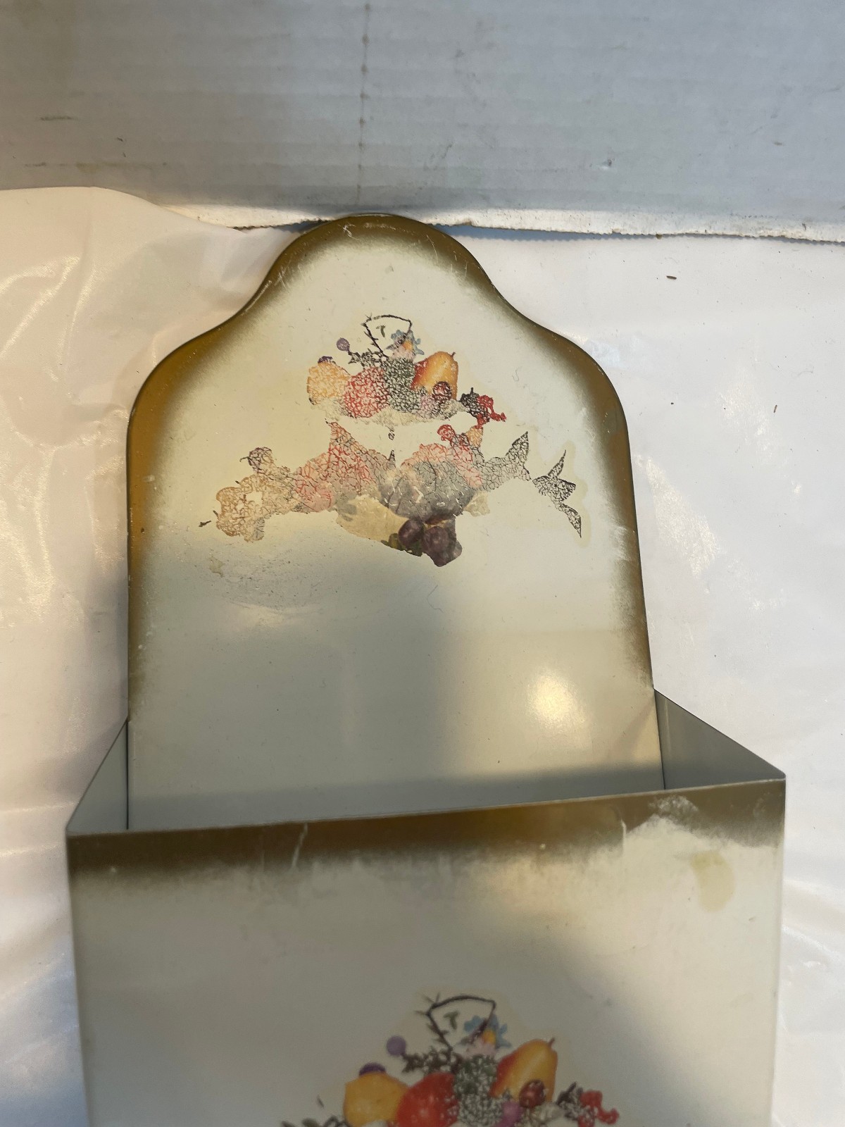 Vintage Metal Wall Mail Organizer Hanging Letter Bill Holder Mid Century