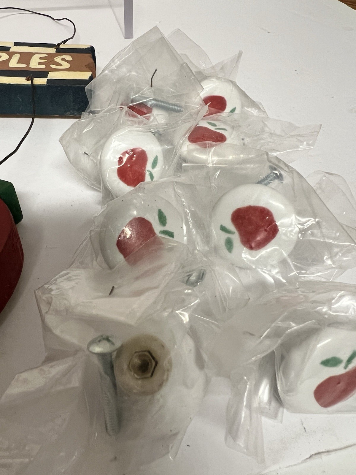 Apple Theme Country Kitchen Decor Lot Wall Hangings Knobs Planter Napkins