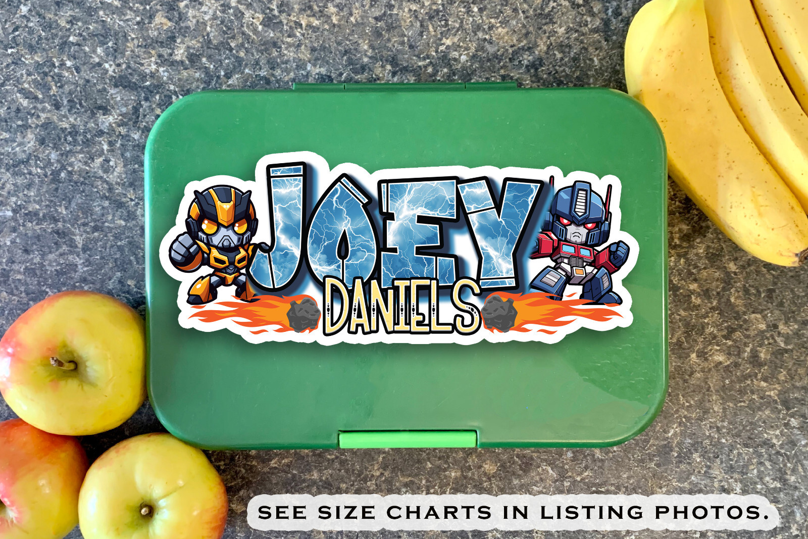 Custom Name Sticker · Personalized Vinyl Decal · Cool Boys Aesthetic Robot Hero