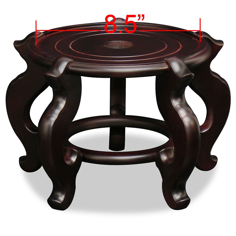 US Seller – 8.5 Inch Dark Brown Chinese Wooden Planter Stand
