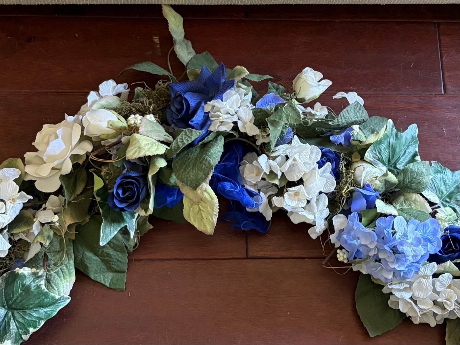 VINTAGE Laura Ashley BRAMBLE Custom Made Artificial Floral Wall Swag- EUC