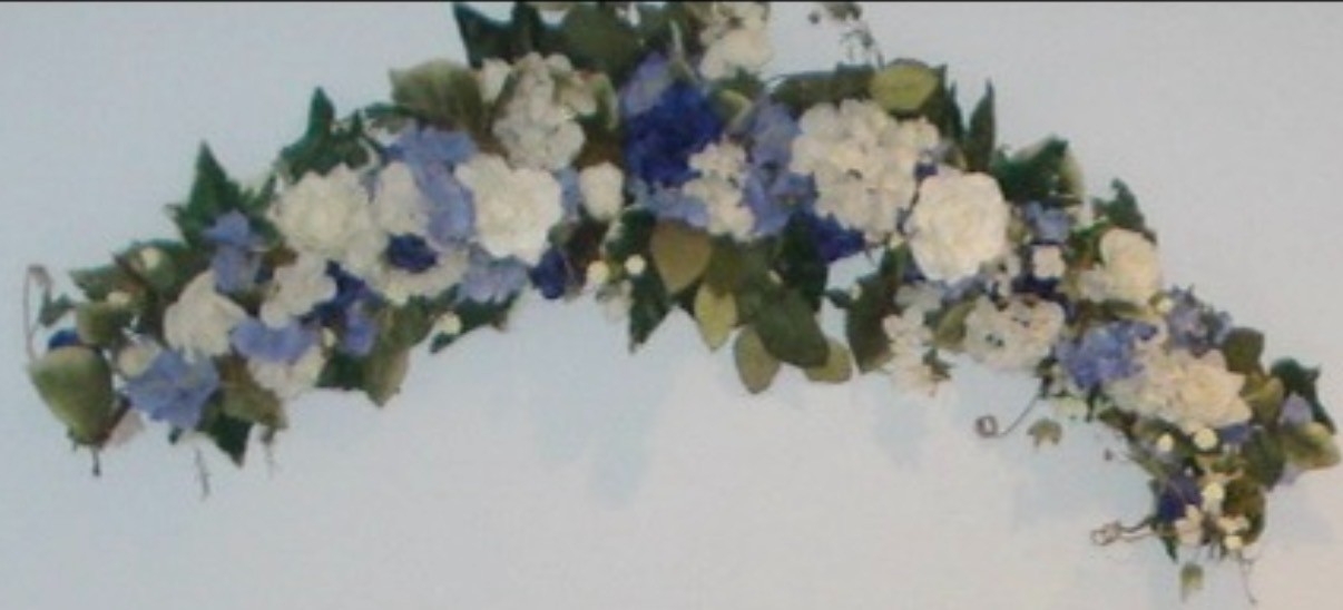 VINTAGE Laura Ashley BRAMBLE Custom Made Artificial Floral Wall Swag- EUC