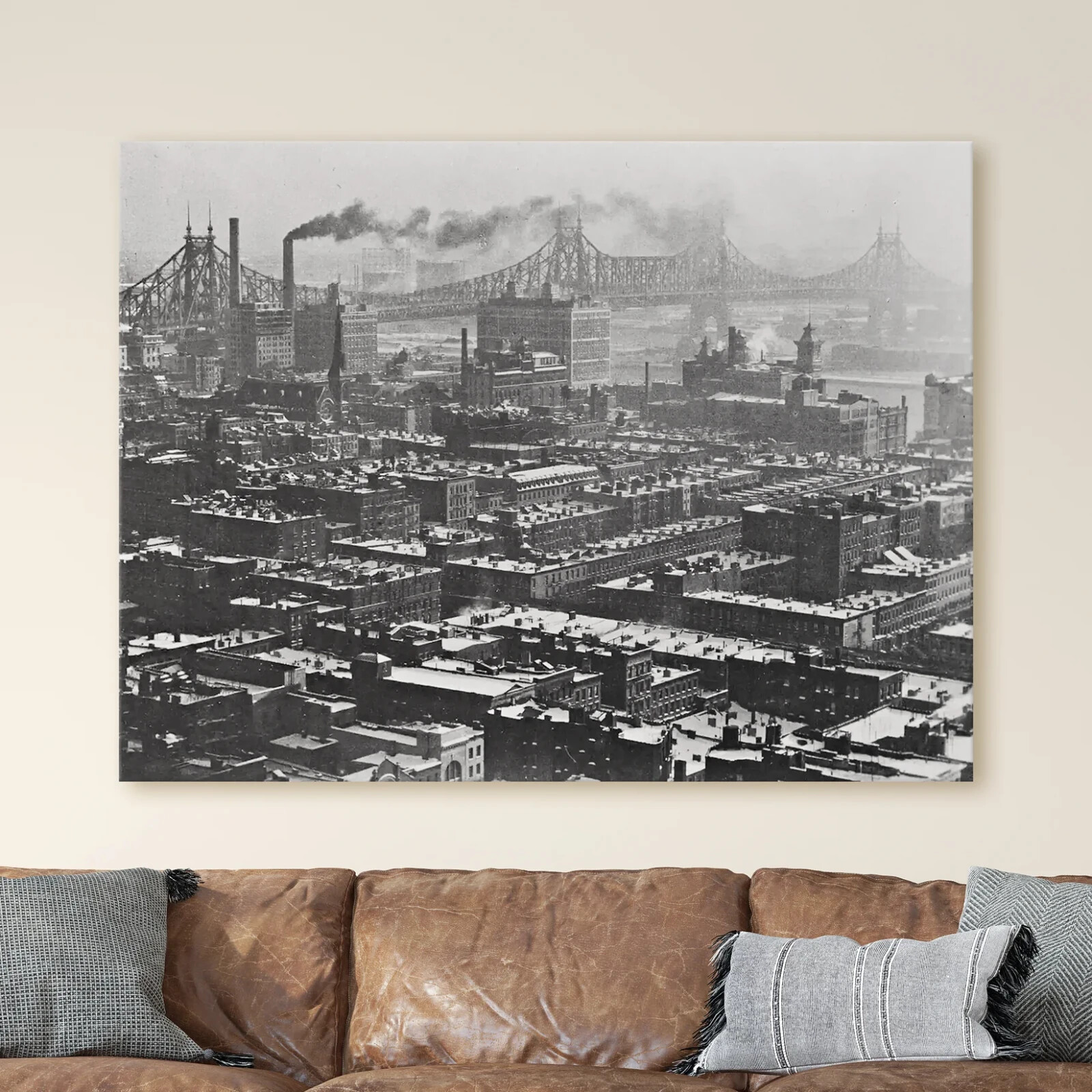New York City 1927 Vintage America History Canvas Wall Art Print