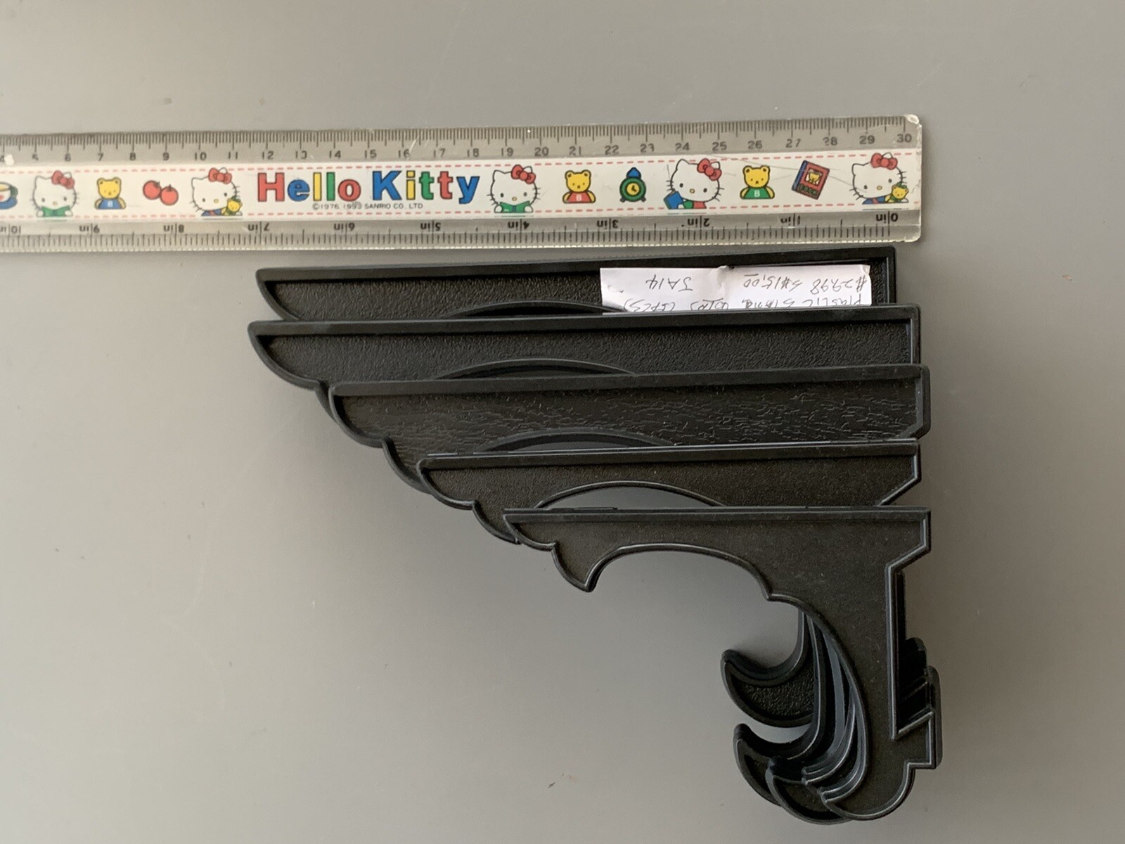 Black Plastic Display Stand Japanese, 5 Pieces Small To Large Vintage