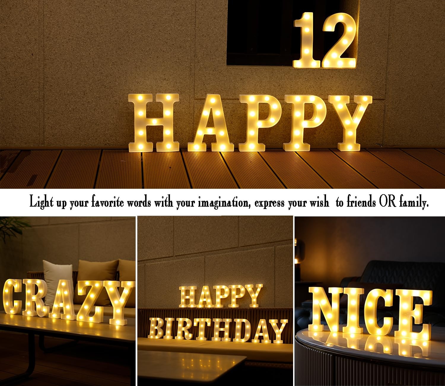 LED Marquee Numbers, Small Light Up Numbers for Party, 8.58 Inch Battery Powe…