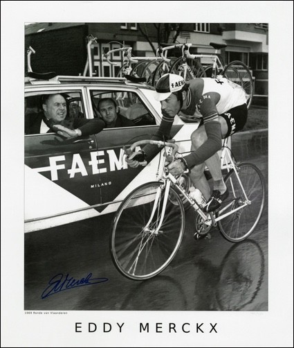 Eddy Merckx Signed Print- Tour of Flanders 1969, 20 x 24 Inch Cycling Photo