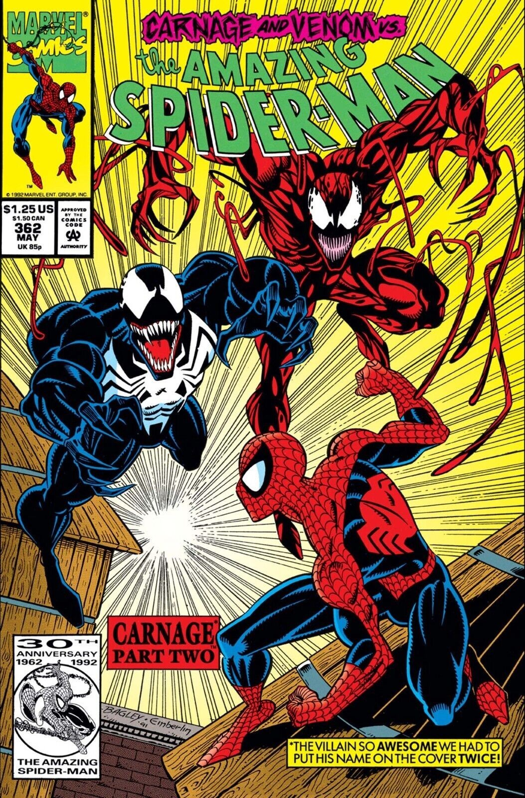 AMAZING SPIDER-MAN #362 COMIC BOOK COVER Poster print 11″x17″ inches