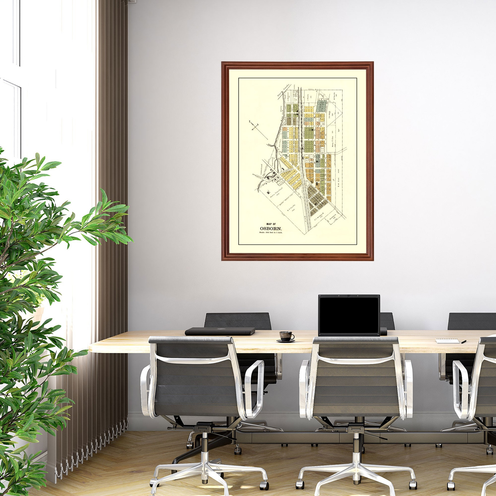 Old Map of Osborn, OH 1896 – Vintage Osborn Ohio Art