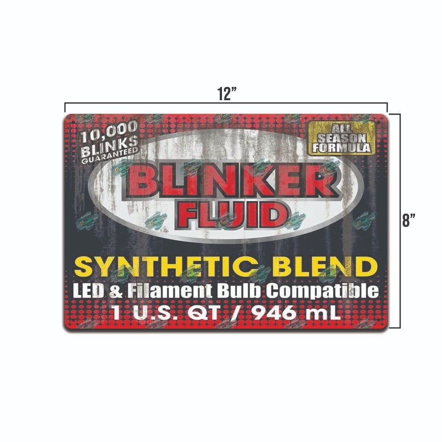 Vintage Retro Tin Sign Auto Blinker Fluid Practical Joke Retro Garage Gift .