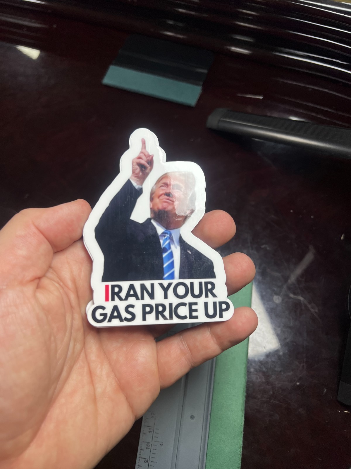 100 Trump Stickers ”IRAN YOUR GAS PRICE UP” Gas Pump Waterproof Vinyl NEW 1.5″