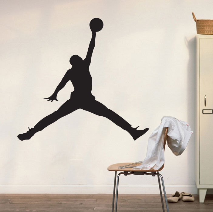 MICHAEL JORDAN JUMPMAN Basketball Wall Decal Sticker Bedroom Sports Decor 36″
