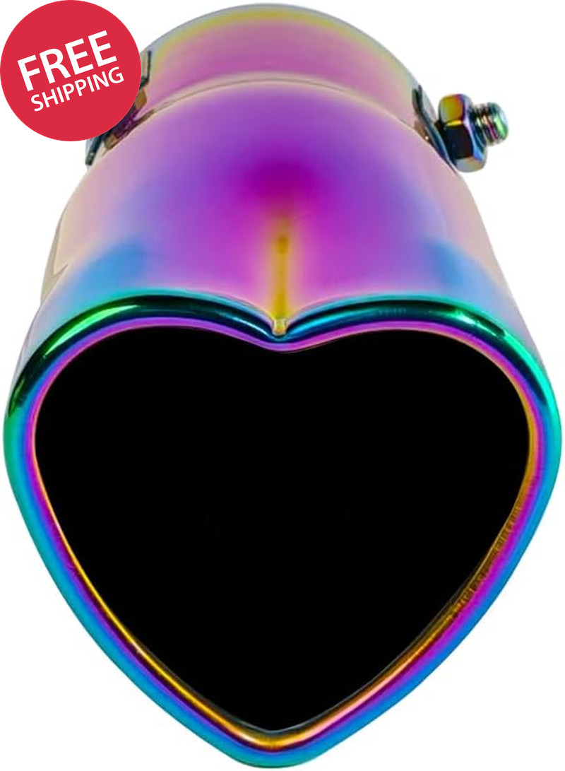 2.5In Inlet Heart Shaped Universal Car Exhaust Tip 1.75 2 2.25In Stainless