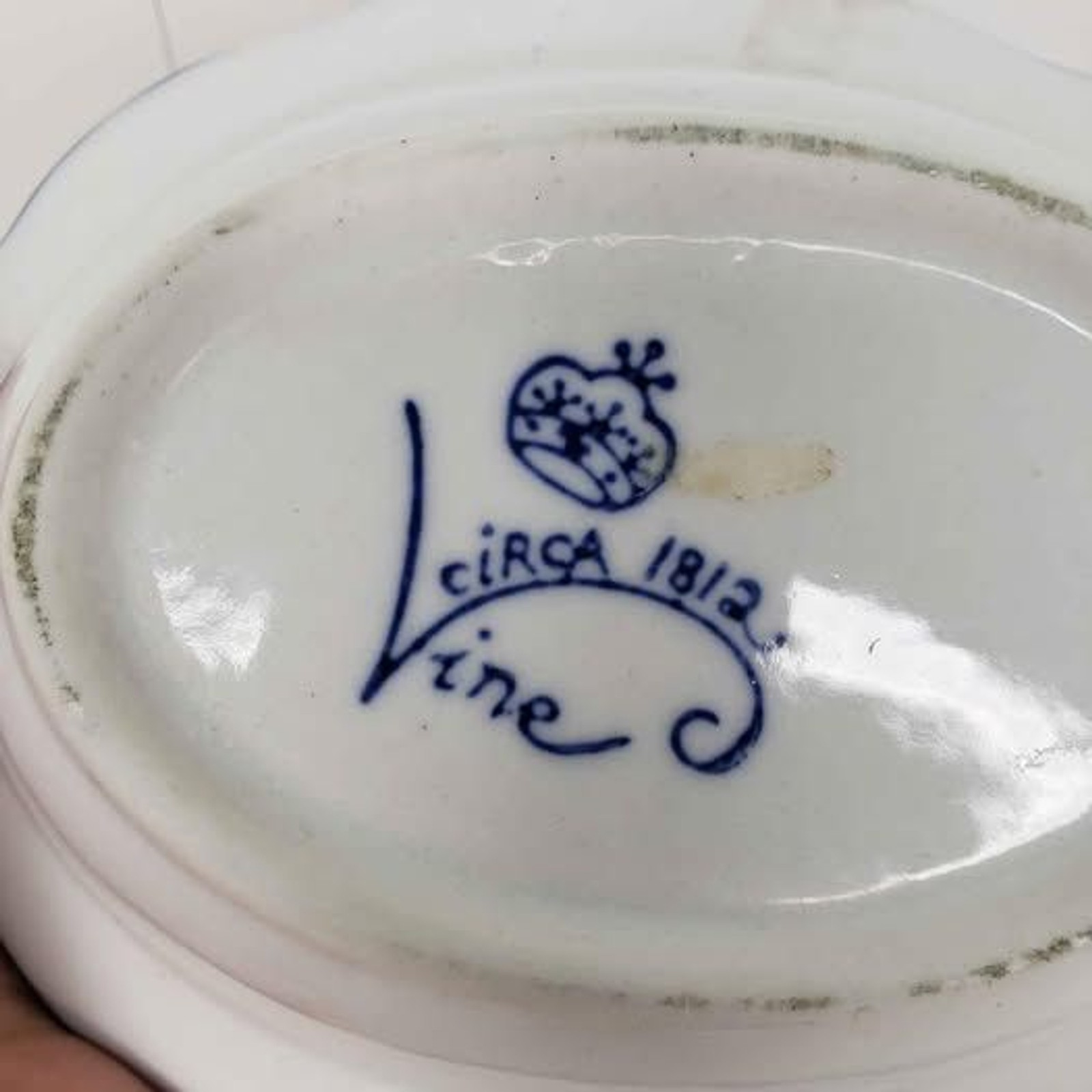 2 Vintage Vine circa 1812 Blue Bowls