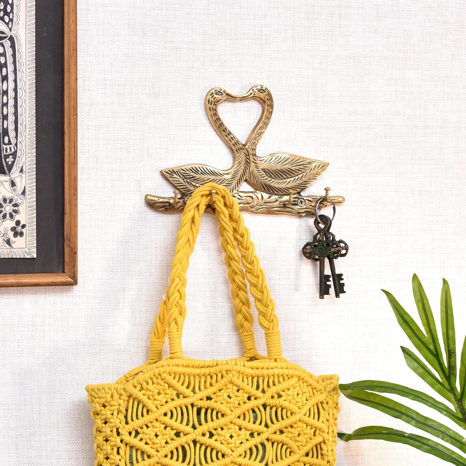 33Lb. Swan Vintage Wall Hooks for Keys Decorative Gold Key Holder Antique Kids W