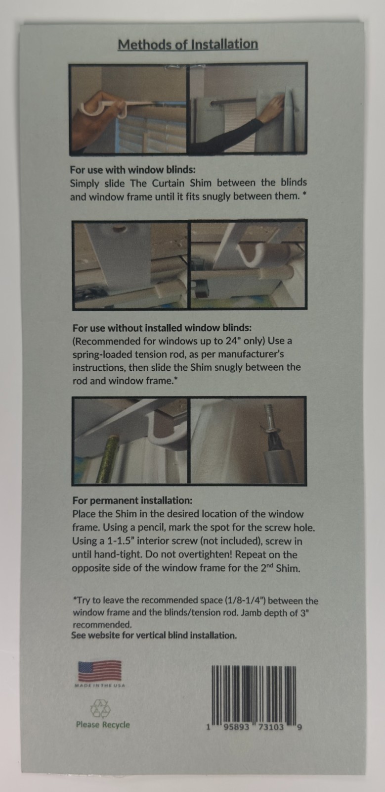 The Curtain Shim – Makes Hanging Curtains Easy! (1 pr.)