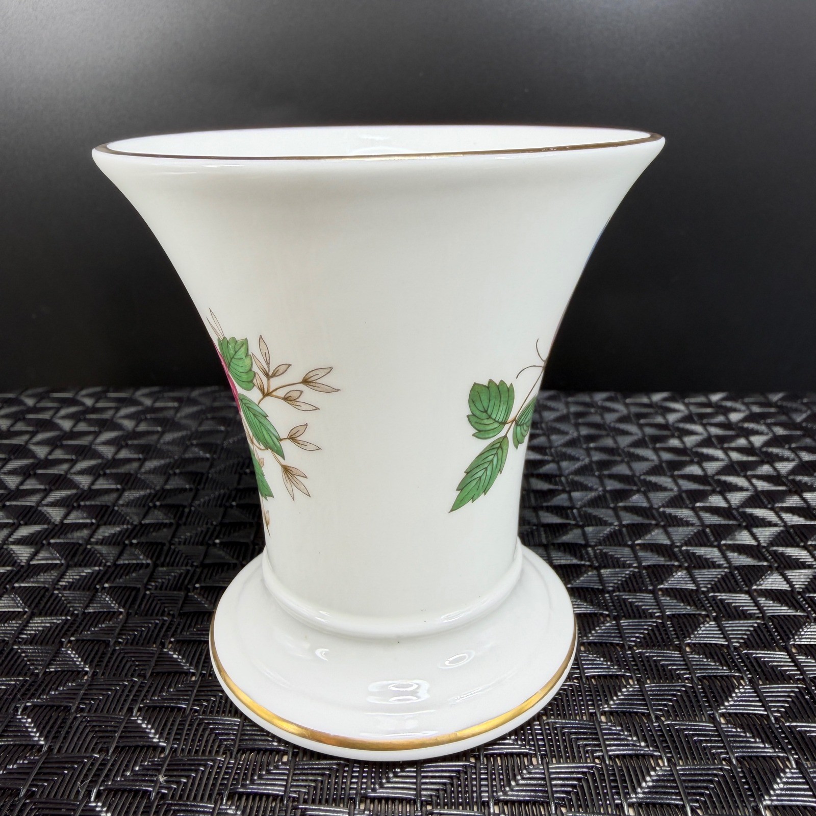 Wedgwood Charnwood Bone China Vase Butterfly Floral Gold Trim Made in England