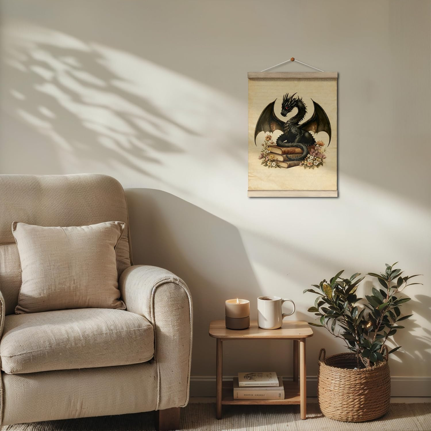 Black Book Dragon Wall Art Decor,Dragon Gifts for Women Girls Men,Gifts for Book