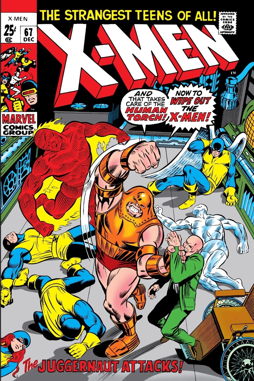 X-Men Issue 67 Comic Book The Juggernaut Human Torch Poster print 16″x24″