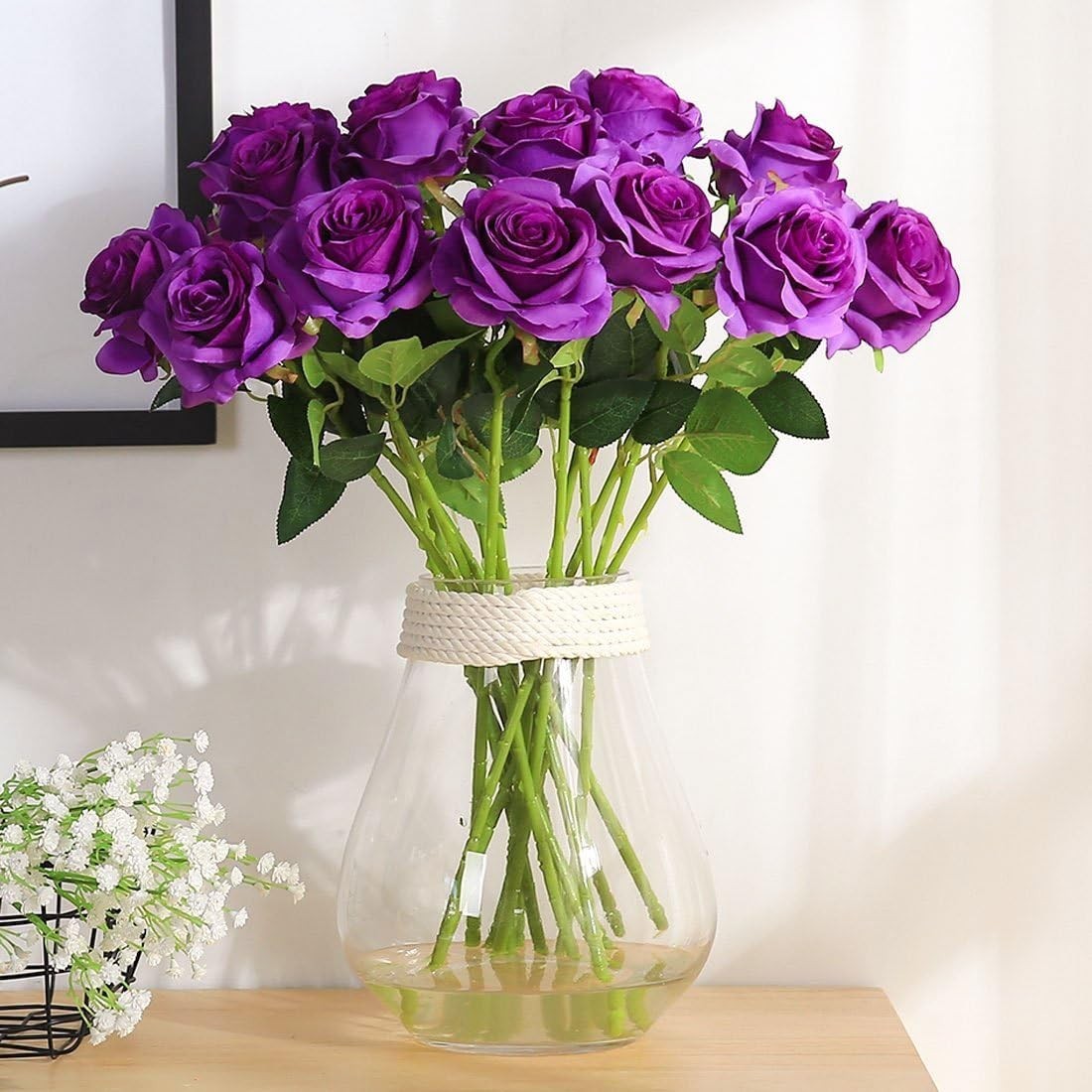 Lifelong 10Pcs Realistic Purple Artificial Roses – Perfect for All Occasions