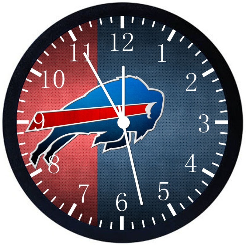 Buffalo Bills Wall Clock 12″ Large Personalized option with adding names E195