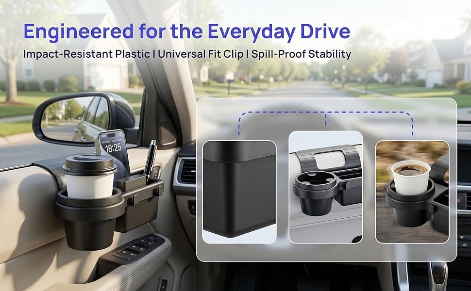 Car Door Window Organizer, Multi-functional Vehicle Storage Organizer Rack, ABS