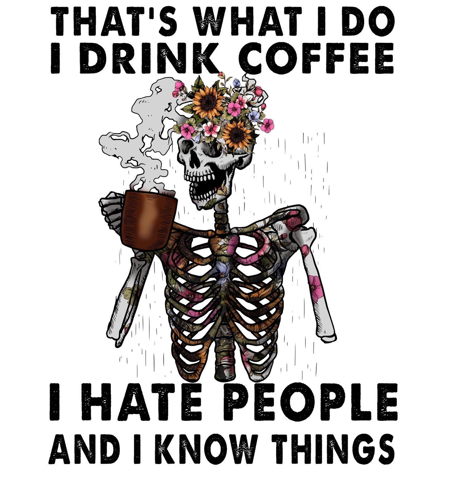 Coffee Sticker (2 inch) I Hate People Caffeine Morning Person Wake Decaf