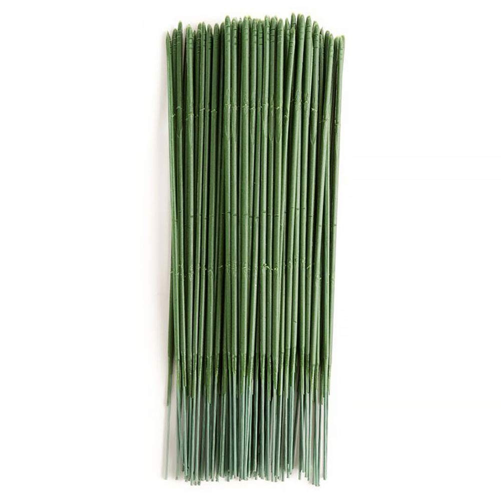 100pcs 17cm Green Artificial Floral Stem Wire for Crafts and Decor