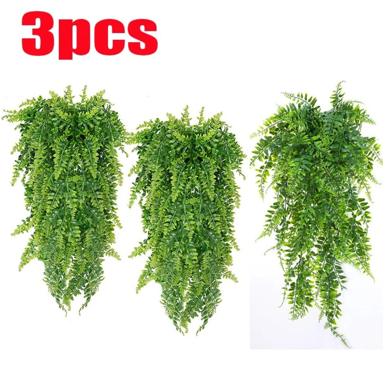 3pcs Green Artificial Hanging Vine Garland Fake Ivy Plant Decor Set – NEW