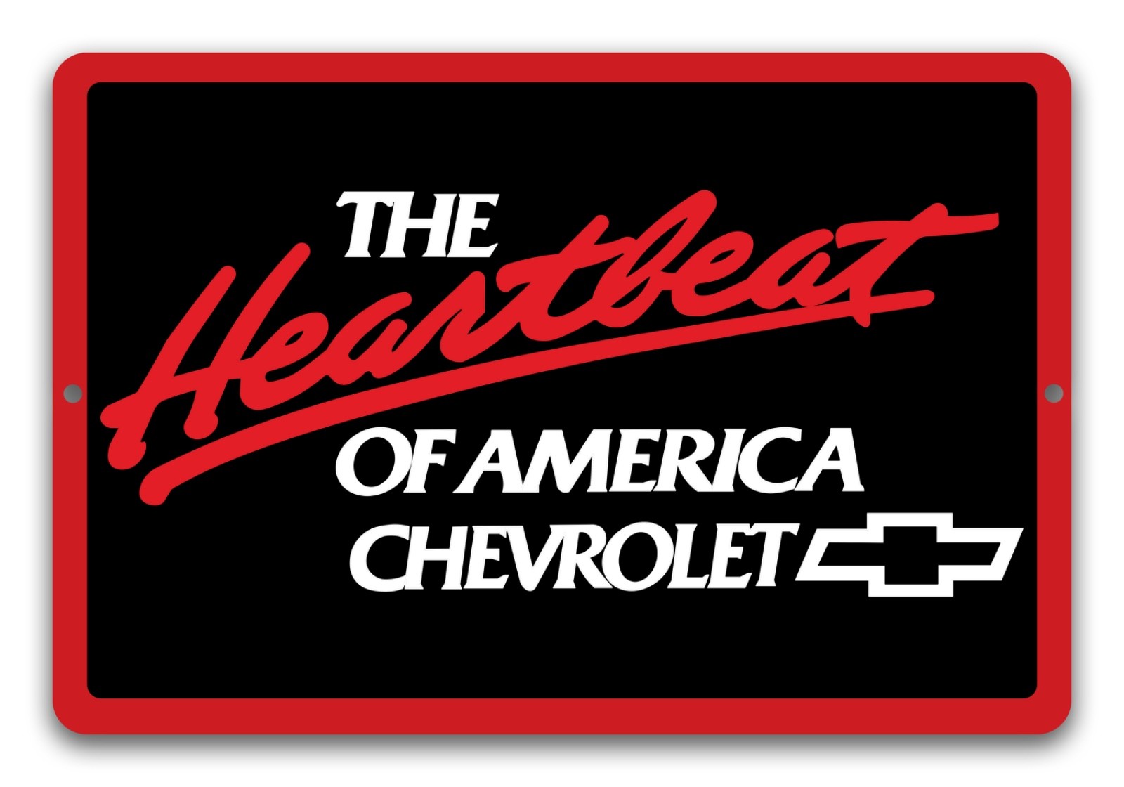 CHEVROLET THE HEARTBEAT OF AMERICA METAL SIGN 12″X18″ CHEVY GARAGE MAN CAVE