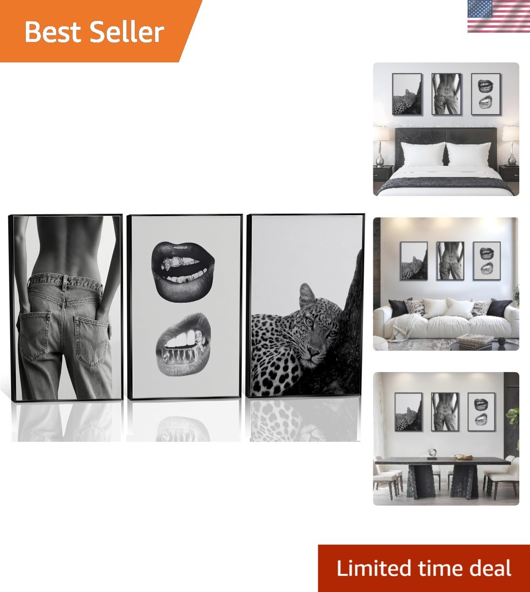 High-Quality Leopard-Themed Canvas Art Set – Perfect for Bedrooms & Living Rooms