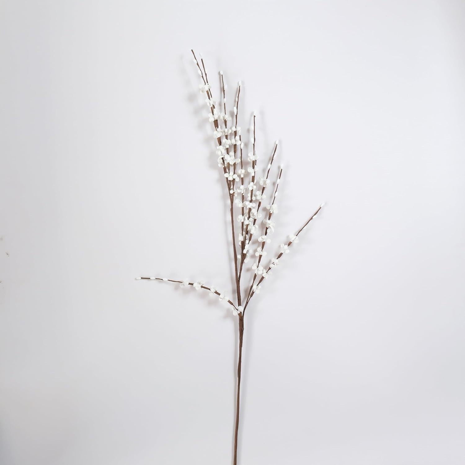 10pcs Faux Tall Pussy Willow Branches for Home Office Wedding Decor White