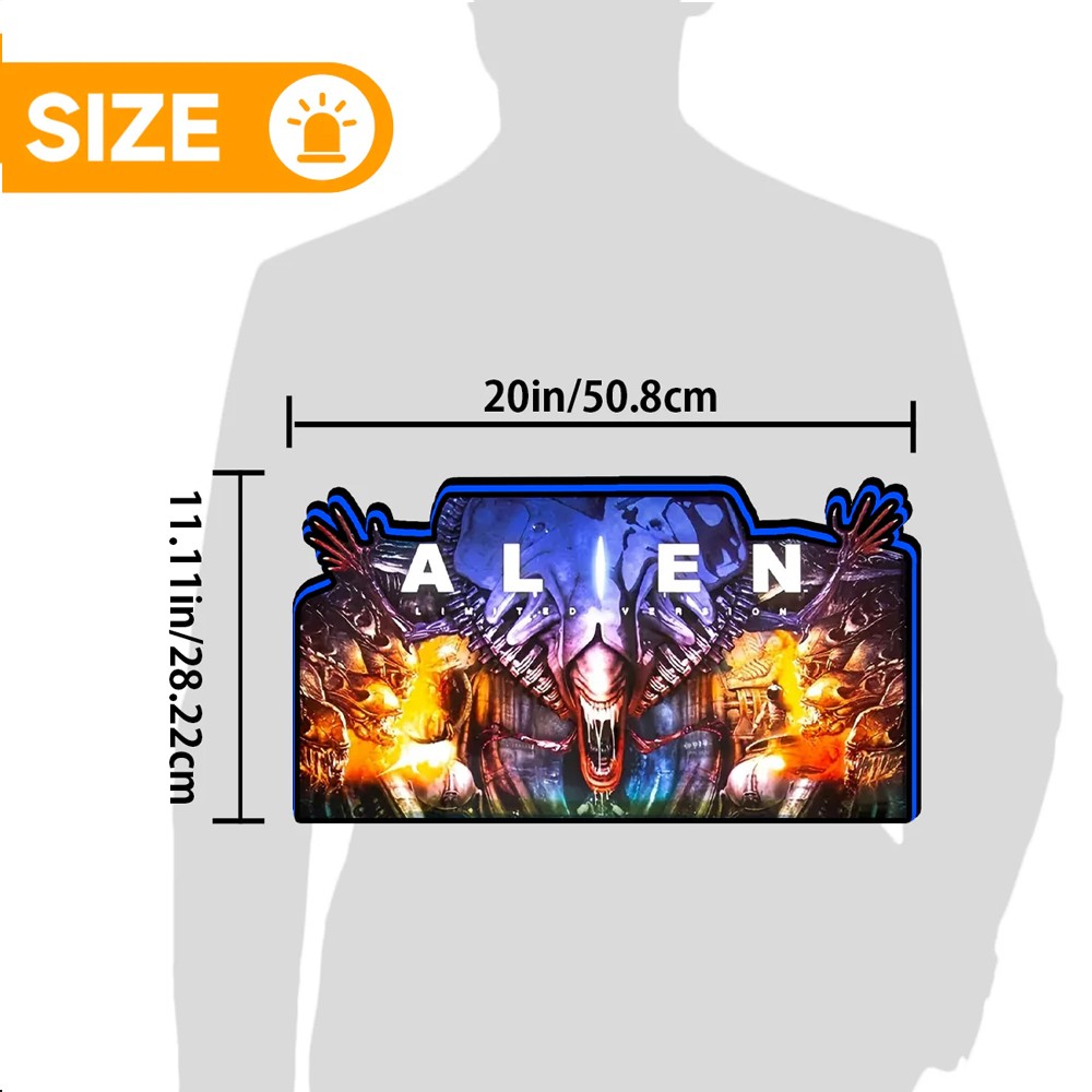 Alien 3D Printed LED Lightbox Pinball Topper for Brothers Pinball Machine