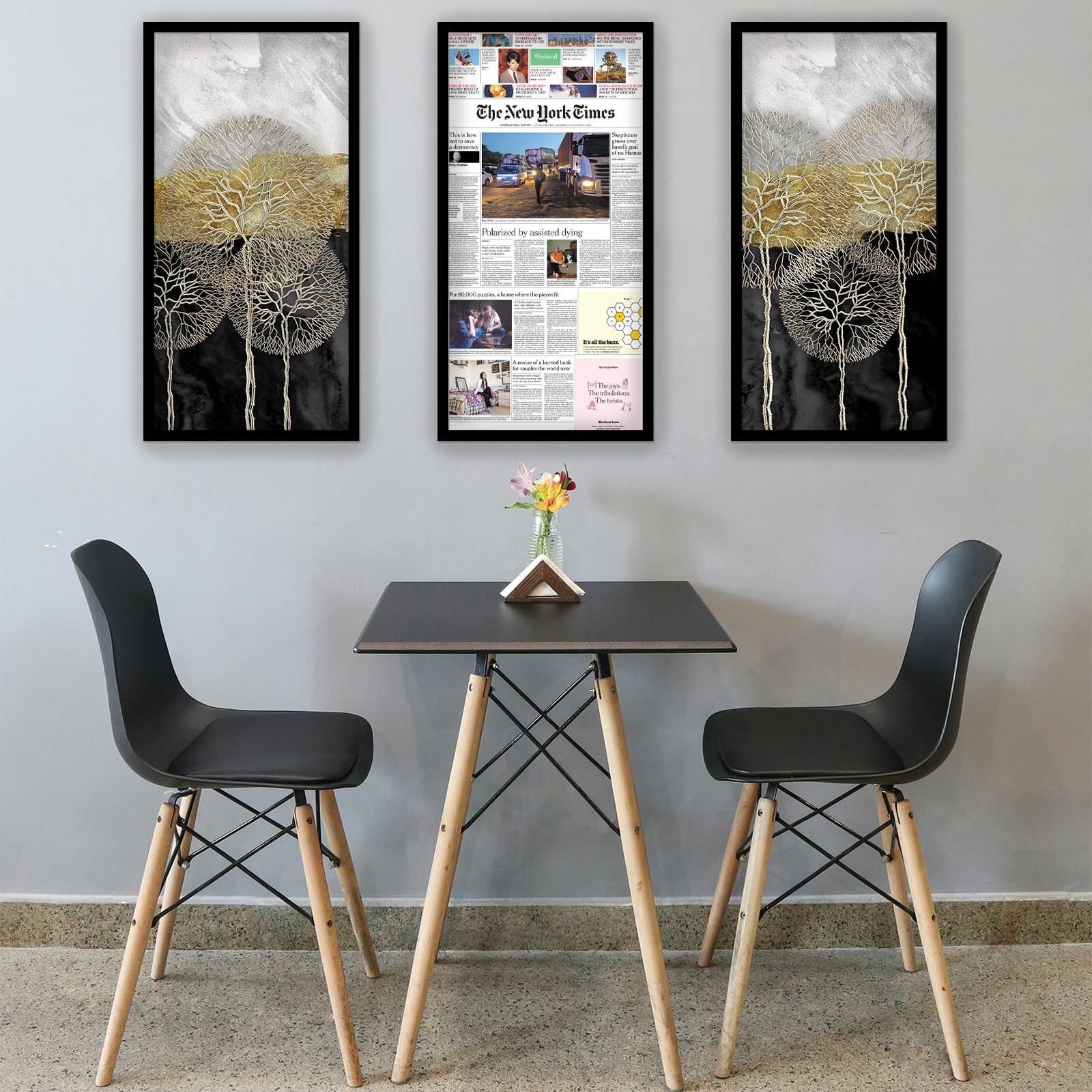 11×22 Newspaper Frame Display 11 x 22 Inch Newspaper Front Page for Wall Li