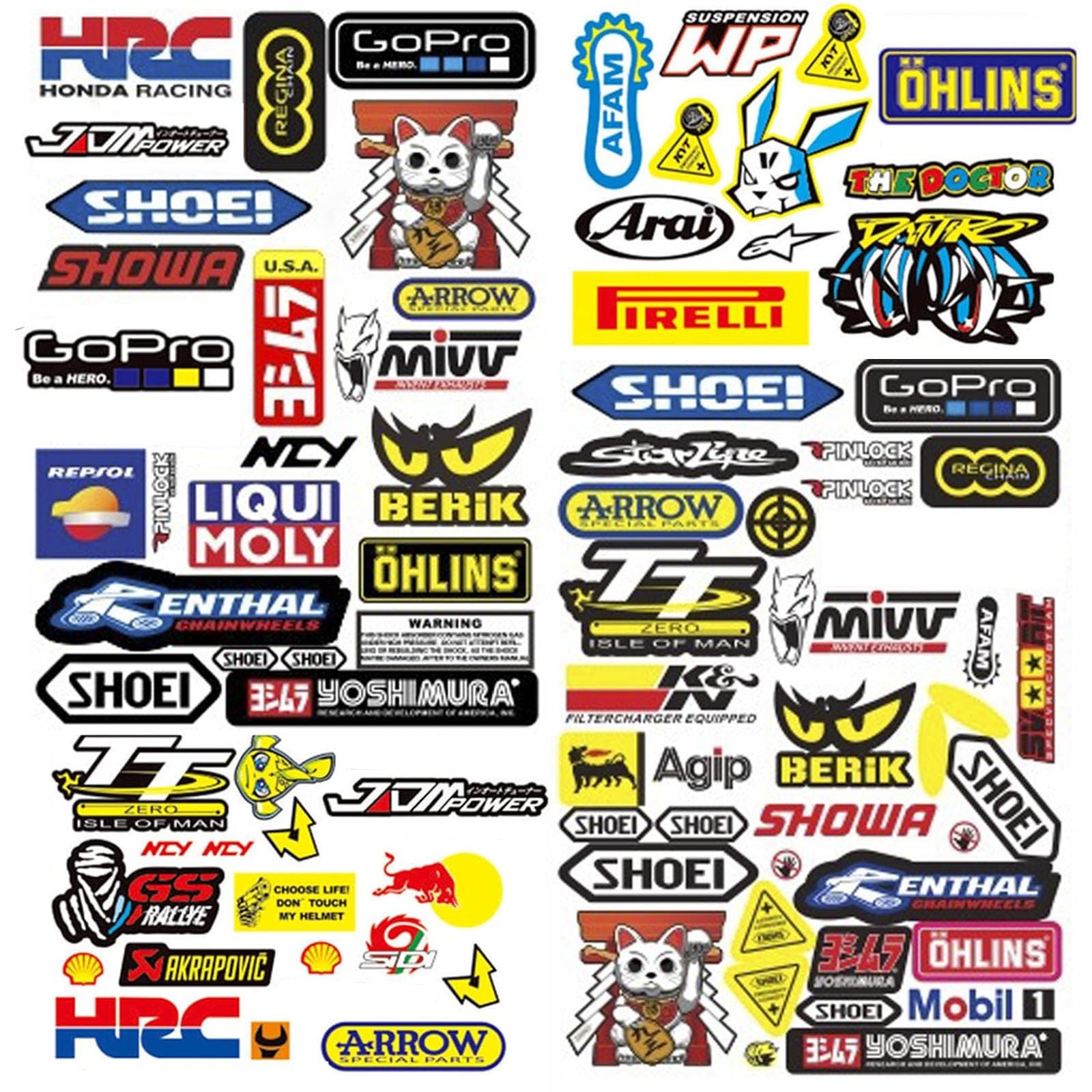 Weatherproof Racing Stickers & Decals for Motorcycles, Cars, Helmets & More