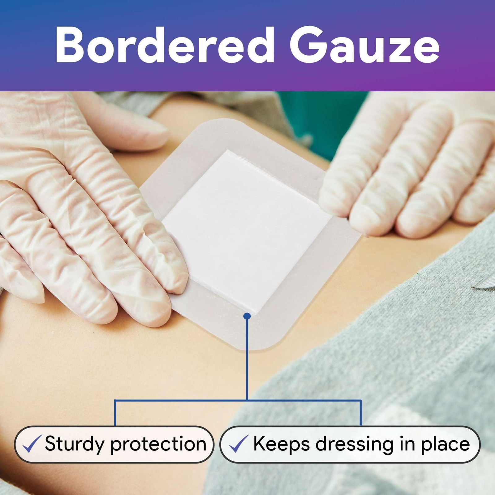 Bordered Gauze Island Dressing 6×6 Bandages for Wounds with Island Border – A…