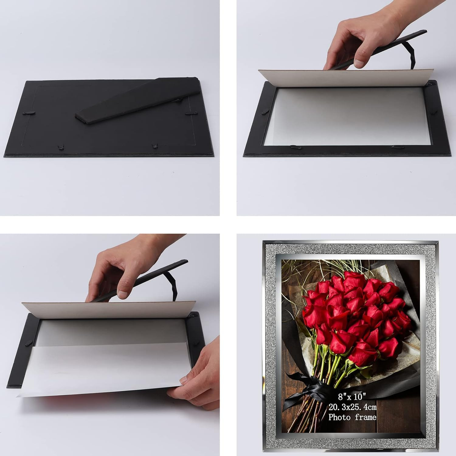 Calenzana 8X10 Picture Frame Sparkle Glass Photo Frames for Tabletop, 8 X 10 Inc