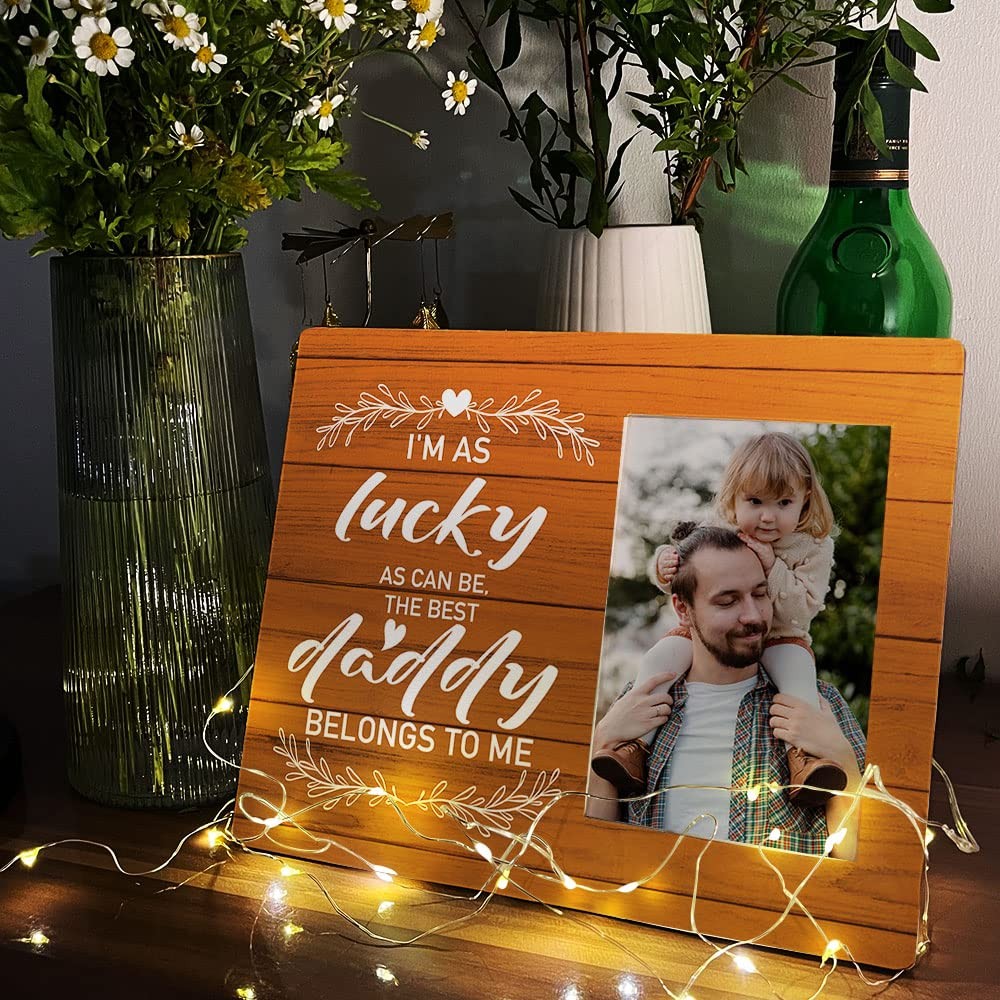 Dad Picture Frame Gifts, I’m as Lucky as Can Be The Best Daddy Belongs to Me,…