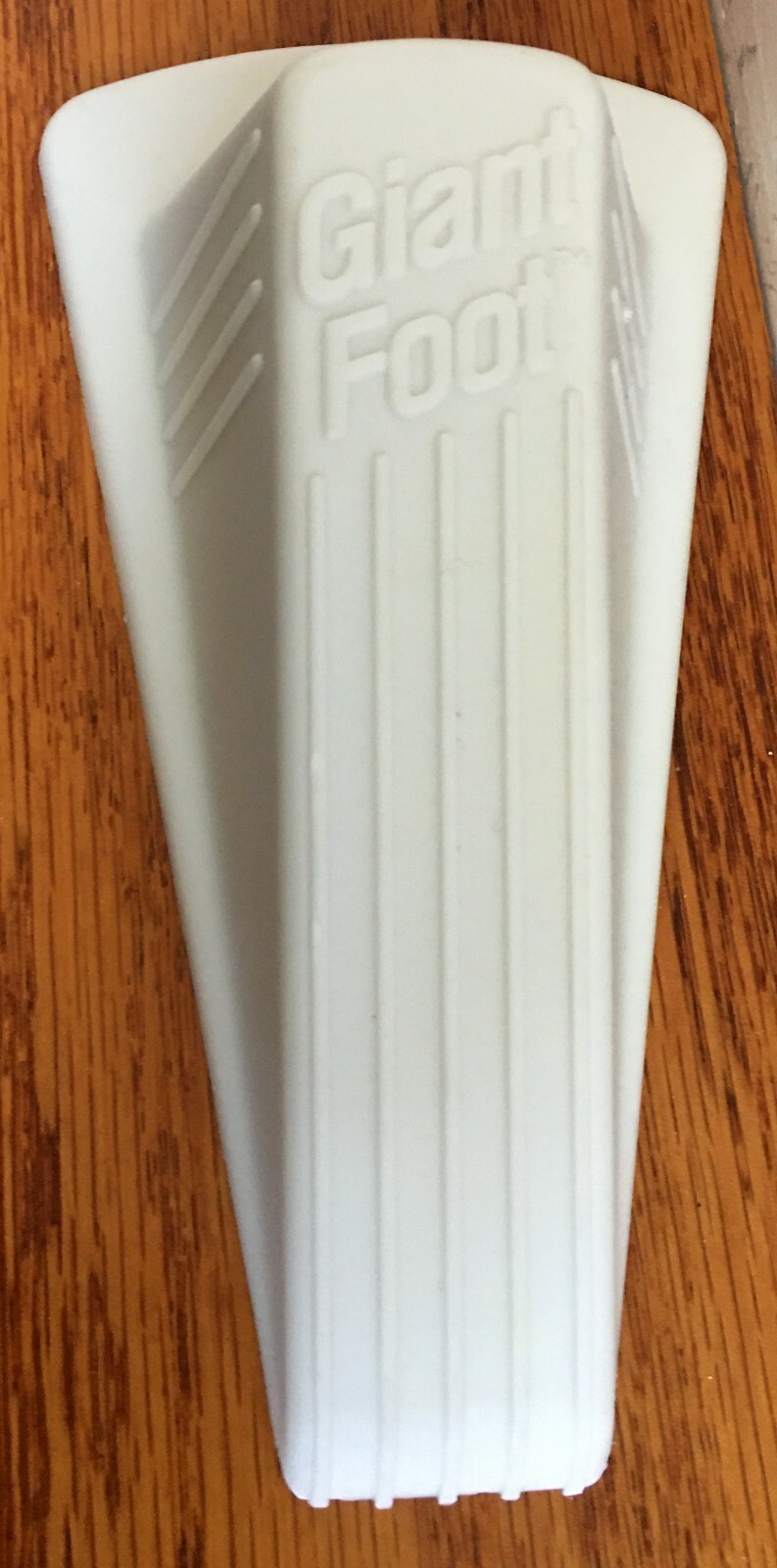 ”Giant Foot” Premium Rubber Doorstop 7″ x 3-1/2″ x 2″ White U.S.A. New No Pkg.