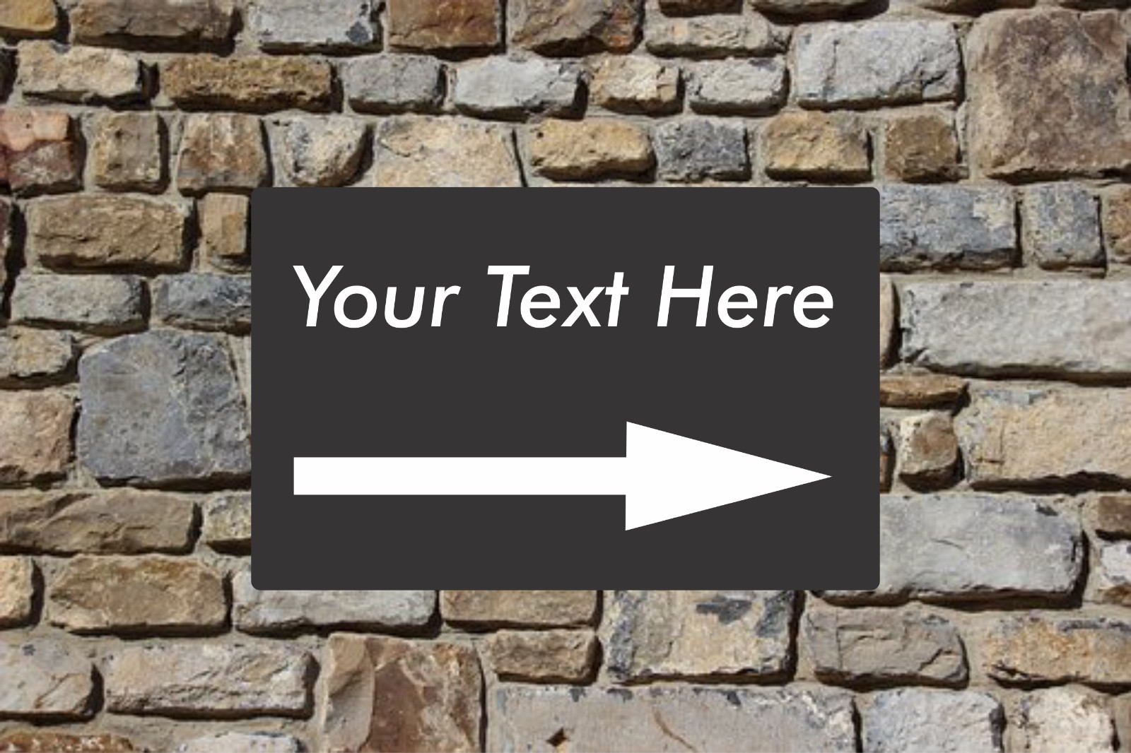 Personalized Aluminum Sign Customized With Your Message with Arrow 12 In x 18 In