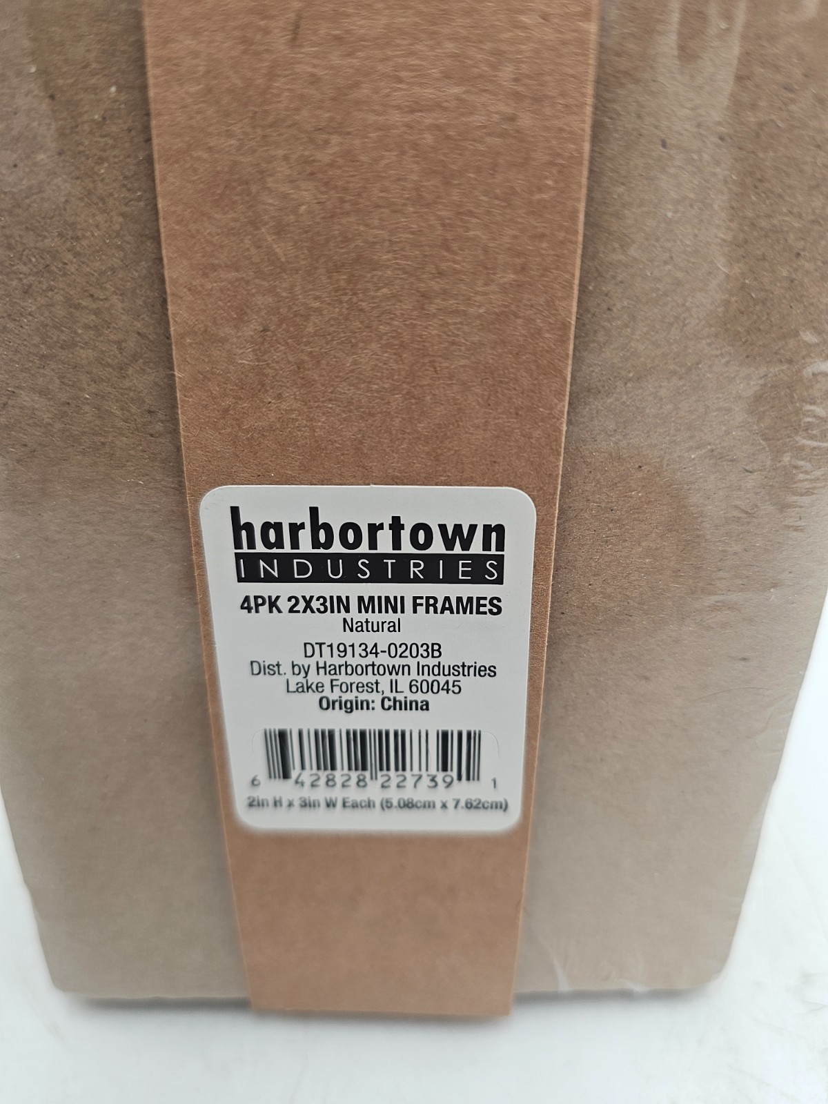 Case of 6 packs of 4 2″x3″ Harbortown Mini Frames Natural- Brand New