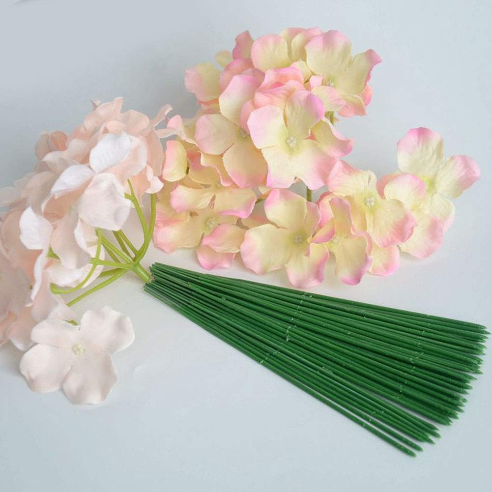 100pcs 17cm Green Artificial Floral Stem Wire for Crafts and Decor