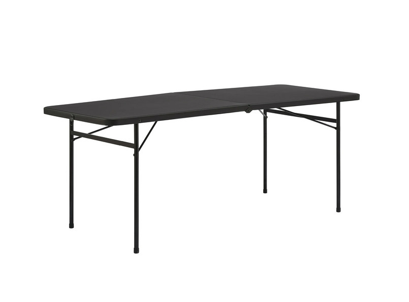 Mainstays 6′ Rectangle Centerfold Folding Table, Black