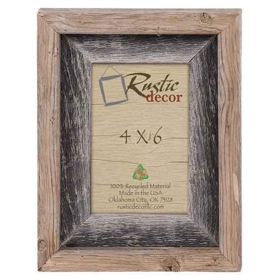 4×6-2″ Wide Signature Reclaimed Rustic Barn Wood Picture Frame