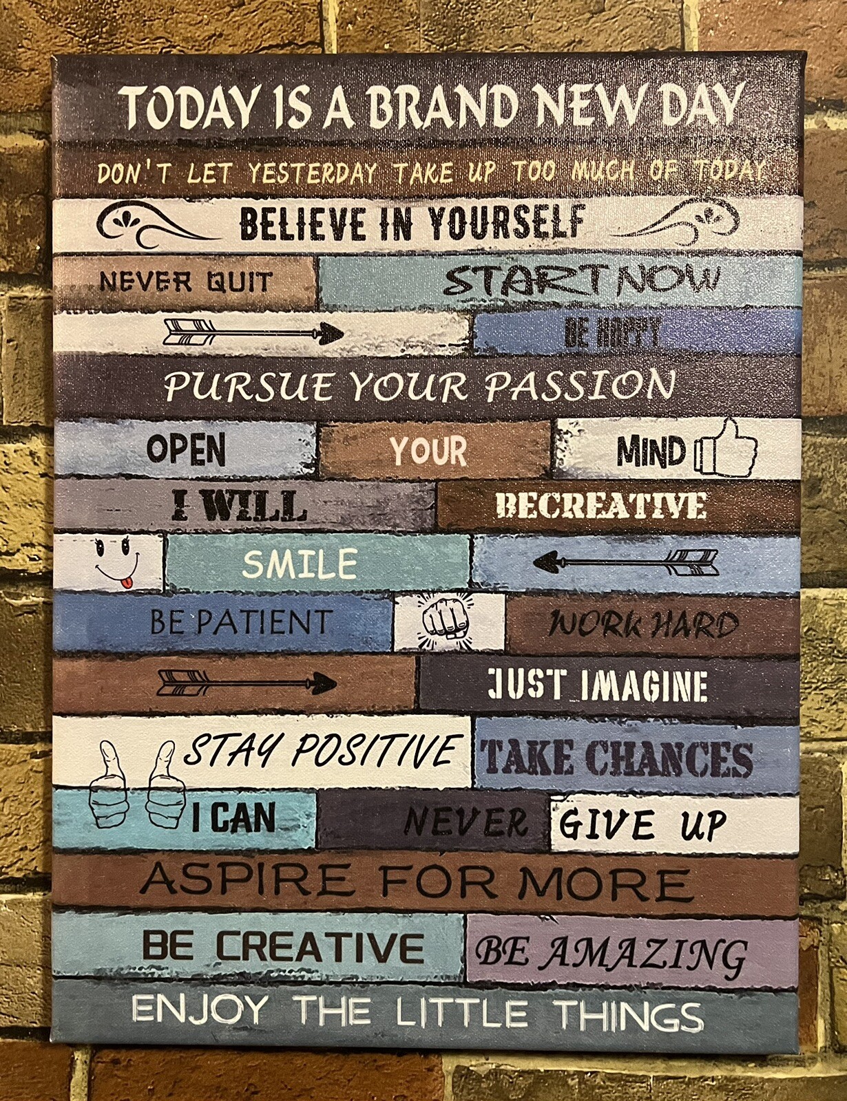 Inspirational Motivational Quotes Wall Art 16”x 12” Any Room Home Office Decor